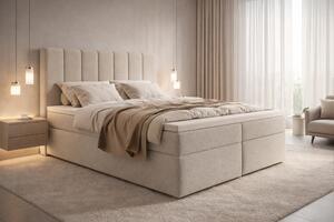 Pat continental cu spațiu de depozitare Mareli 160x200 - bouclé bej Quelle 03