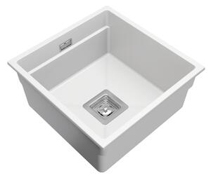 Gamma Decor 4445, chiuvetă granit cu 1 compartiment 440x450x215 mm, alb, GMA-ZLE000133
