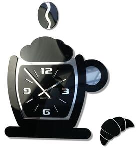 Ceas de perete modern pentru bucătărie culoarea neagră cu model de ceașcă