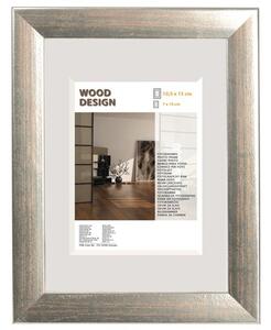 Ramă foto lemn Milano argintie 10,5x15 cm