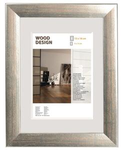 Ramă foto lemn Milano argintie 13x18 cm