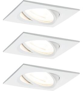 Spoturi LED încastrate Nova GU10 6,5W 84x84 mm, becuri LED incluse, alb mat, pachet 3 bucăți