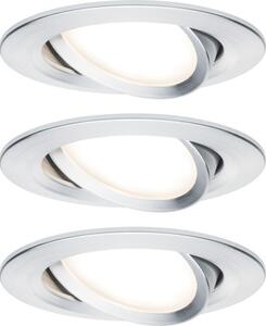 Spoturi LED încastrate Nova 6,5W Ø84 mm, module becuri LED Coin incluse, nuanță aluminiu, pachet 3 bucăți