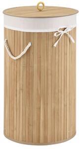 Juskys Coș de rufe din bambus Curly Round - natural