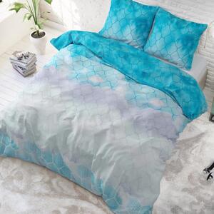 Lenjerie de pat elegantă din bumbac albastru 200 x 220 cm 200x220