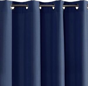 Draperii decorative albastru închis cu sistem de prindere cu inele 175 cm