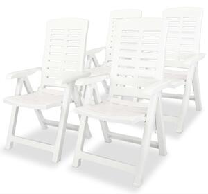 Set mobilier de exterior, 5 piese, alb, plastic
