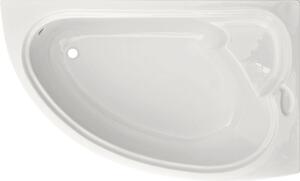 Cadă de baie asimetrică pe colț Sanotechnik Liverpool 165x95x45,5 cm colț dreapta acril alb 7459640
