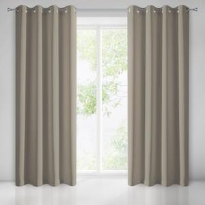 Draperie blackout culoarea bej cu inele metalice Lungime: 250 cm