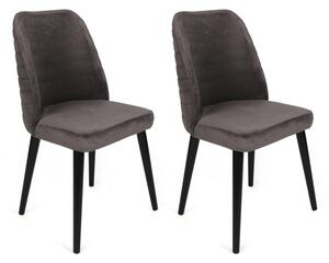 Set 2 scaune Model Tutku-301, Antracit/Negru, 50x49x90 cm