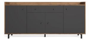 Comodă joasă gri cu aspect de nuc 180x84 cm Malta - Marckeric