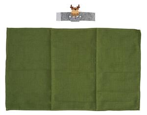 Prosop de bucatarie cu inel Reindeer, Heinner, 38x64 cm, bumbac, verde