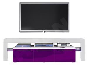 Comodă TV RTV BACON 150 Plus, alb/violet luciu