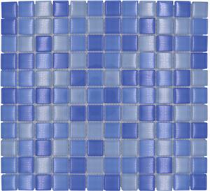 Mozaic piscină sticlă XCM 8222 mix albastru 30,2x32,7 cm