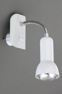 Lampă de citit Fiche E14 max. 1x25W, cu întrerupător, alb, braț flexibil