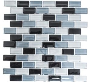 Mozaic sticlă XCM B899 gri-negru 32,2x31 cm