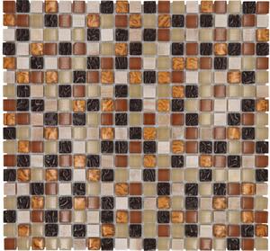 Mozaic sticlă-piatră naturală XCM M830 bej/maro 32,2x30,5 cm