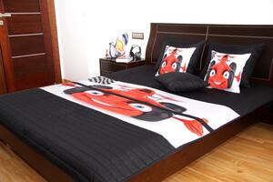Cuvertură de pat neagră pentru copii cu model formulă roșie Lăţime: 170 cm | Lungime: 210 cm