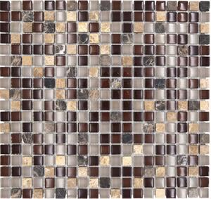 Mozaic sticlă-piatră naturală XCM M870 maro 30,5x32,2 cm
