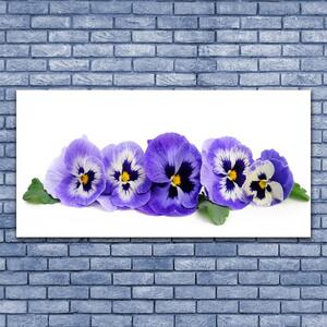Tablou pe panza canvas Petale Floral Alb Violet Verde