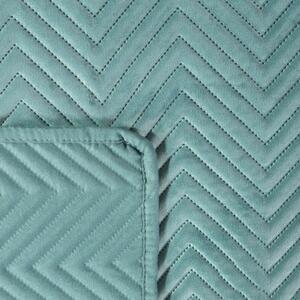 Cuvertură de pat din catifea matlasată pe un pat verde menta Lăţime: 70 cm | Lungime: 160 cm