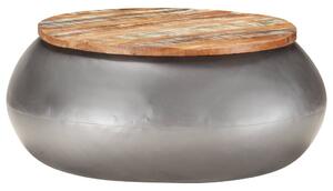 Măsuță de cafea, gri, 68x68x30 cm, lemn masiv reciclat