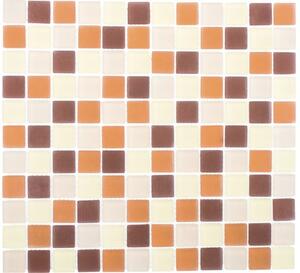 Mozaic piscină sticlă XCM 8560 maro/bej/galben 30,2x32,7 cm