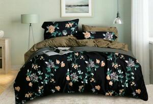 Lenjerie de pat dublă cu motiv floral 3 părți: 1buc 160 cmx200 + 2buc 70 cmx80