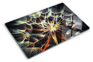 Tocător din sticlă Păpădii în macrofotografie