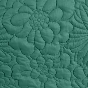 Cuvertură de pat turcoaz deschis mat, cu imprimeu floral Lăţime: 170 cm | Lungime: 210 cm