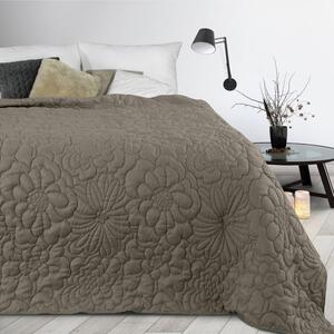 Cuvertură de pat bej mat, cu imprimeu de flori Lăţime: 220 cm | Lungime: 240cm