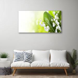 Tablou pe panza canvas Lacramioare Frunze Floral Alb Verde