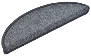 Covorașe pentru trepte scară, 15 buc., gri închis, 56x17x3 cm