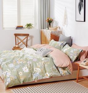 Lenjerie de pat din bumbac de calitate, cu motiv floral 3 părți: 1buc 160 cmx200 + 2buc 70 cmx80