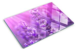 Tocător de bucătărie Flori de lavandă pe un fundal violet
