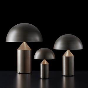 Oluce Atollo lampă de masă, aluminiu, Ø 25 cm, bronz, Bronz / Alamă Veche, Camera de zi / sufragerie, Aluminiu, Design