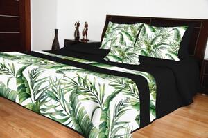 Cuvertură de pat negre cu un model natural Lăţime: 200 cm | Lungime: 220 cm