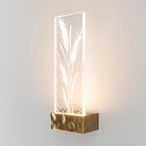 Maytoni Aplică de perete cu LED Ornate, alamă/limpede, înălțime 31 cm, Transparent, Camera de zi / sufragerie, Sticlă
