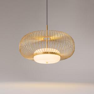 Maytoni Lampă suspendată LED Levitation, Ø 50 cm, culoarea alamei, Auriu / Alamă, Camera de zi / sufragerie, Metal, Design