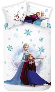 Lenjerie de pat din bumbac pentru copii Regatulde Gheață Patinaj, 100 x 135 cm, 40 x 60 cm