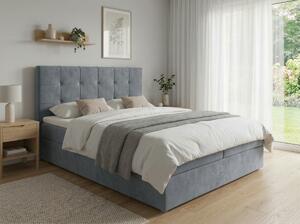 Pat tapitat boxspring DIRELIS TRINITY 160x200 cm gri Saltele: Saltea cu arcuri Bonell