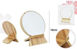 Oglinda cosmetica, suport din lemn, inaltime 18 cm