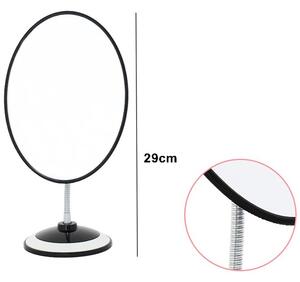 Oglinda pentru machiaj, forma ovala, inaltime 29 cm, rama neagra