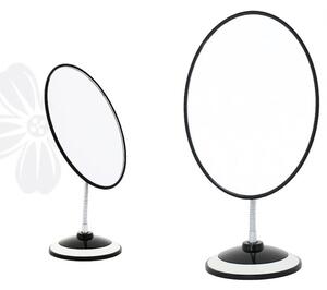 Oglinda pentru machiaj, forma ovala, inaltime 29 cm, rama neagra