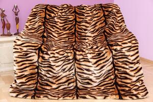 Pătură acrilică de lux modernă, culoarea maro cu model de tigru Lăţime: 160 cm | Lungime: 210 cm