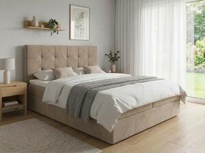 Pat boxspring tapițat DIRELIS TRINITY 140x200 cm bej Saltele: Saltea cu arcuri Bonell