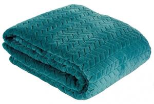 Pătură caldă turcoaz cu motiv geometric Lăţime: 70 cm | Lungime: 160 cm