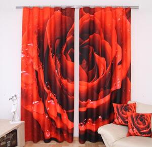Draperie roșie - Trandafir Roșu Lăţime: 160 cm | Lungime: 250 cm (într-un set de 2 bucăți)
