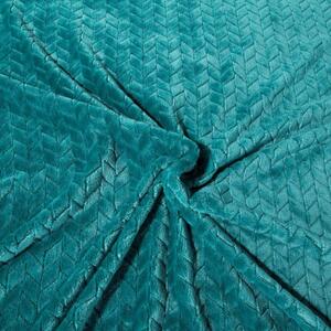 Pătură caldă turcoaz cu motiv geometric Lăţime: 70 cm | Lungime: 160 cm
