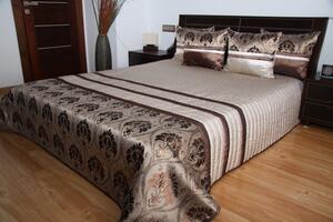 Cuvertură de pat de lux în nuanțe de maro cu model Lăţime: 200 cm | Lungime: 220 cm